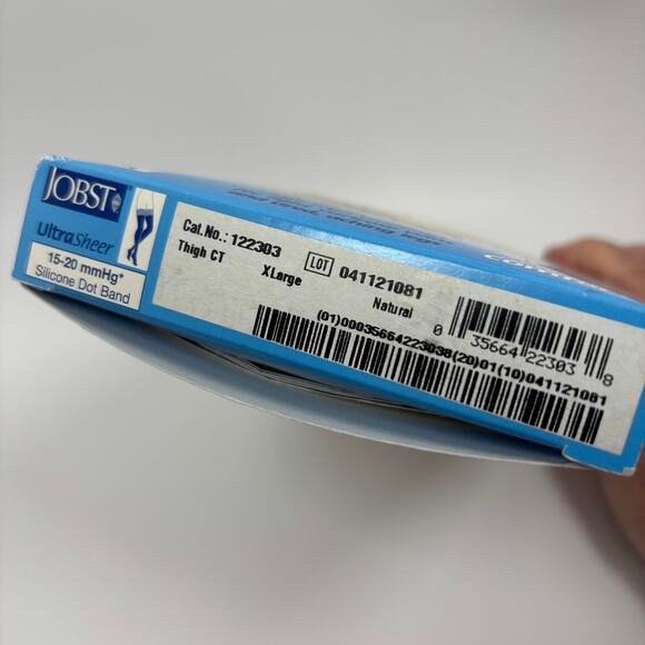 Jobst Compression Stockings 15-20 mmHg XL Thigh High Silicone Dot Band Natural - Picture 5 of 9